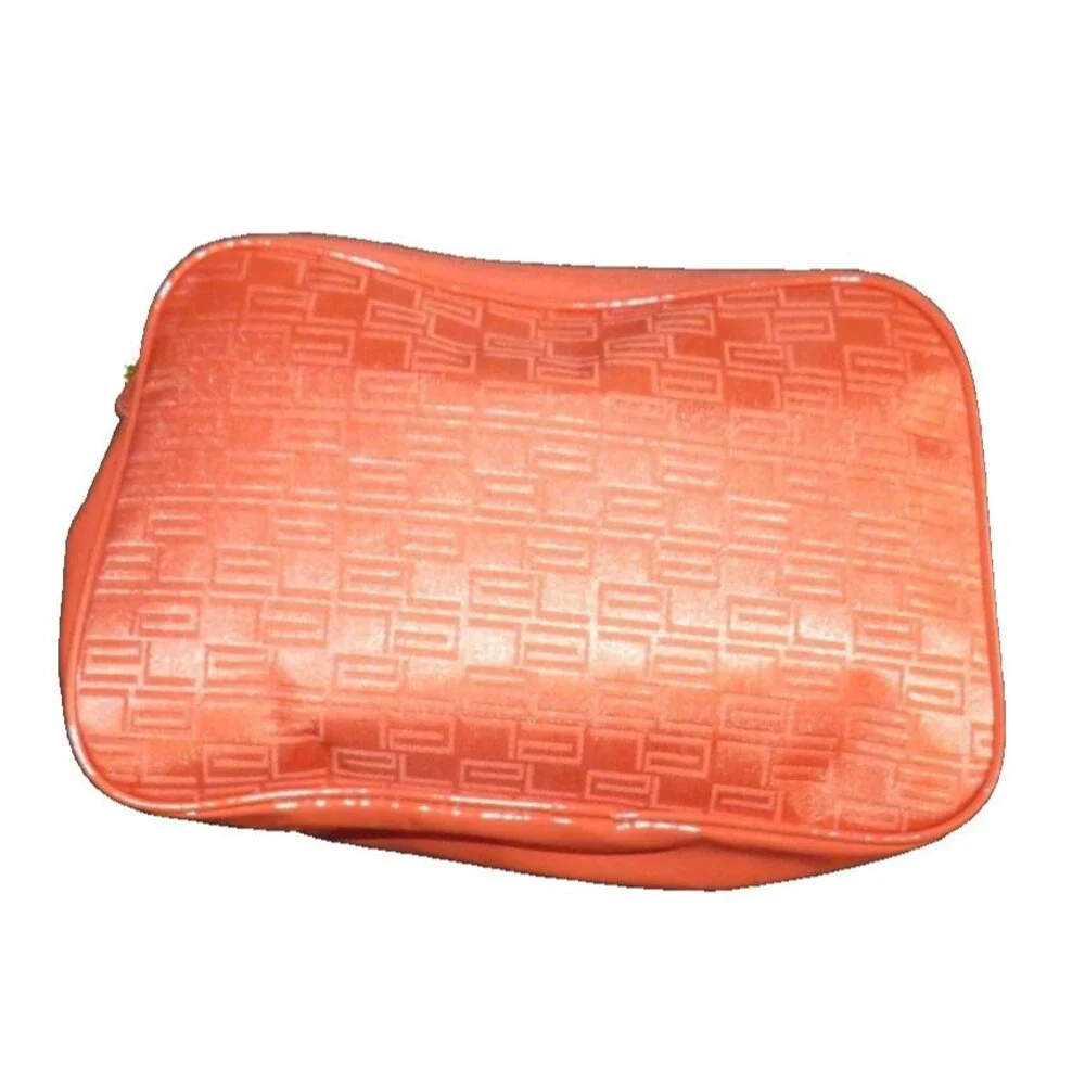 Estee Lauder Orange Make Up Bag Cosmetic Case Travel Zip Bag